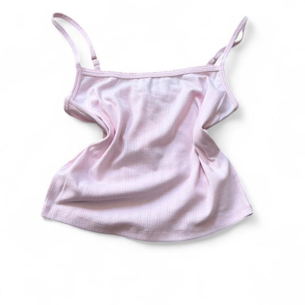 Good American Pink‎ Pointelle Cropped Camisole Top
